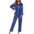 thumbnail image 1 of Conjunto de pijama de mujer 2 piezas Loungewear manga larga Top pantalones ropa de poliéster, 1 of 5
