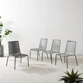 thumbnail image 2 of Crosley Fruniture Fenton 4Pc Outdoor Wicker Stackable Chair Set Gray/Matte Black - 4 Chairs, 2 of 12