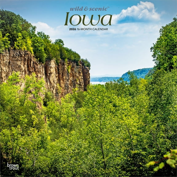 Iowa Wild & Scenic 2026 12x24" (Hanging) Wall Calendar | Plastic-Free | BrownTrout