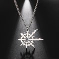 thumbnail image 2 of New Chaos Star Necklace Nautical Pirate For Men Stainless Steel Pendant Necklaces Gothic Punk Amulet Jewelry Gift, 2 of 5