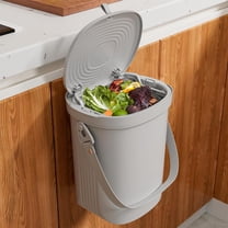 BGC Mountable Kitchen Compost Bin for Counter Top or Under Sink, Hanging Trash Can with Lid for |Cupboard|Bathroom|Bedroom|Office|Camping, Indoor Compost Bucket, 2 Gallon Grey