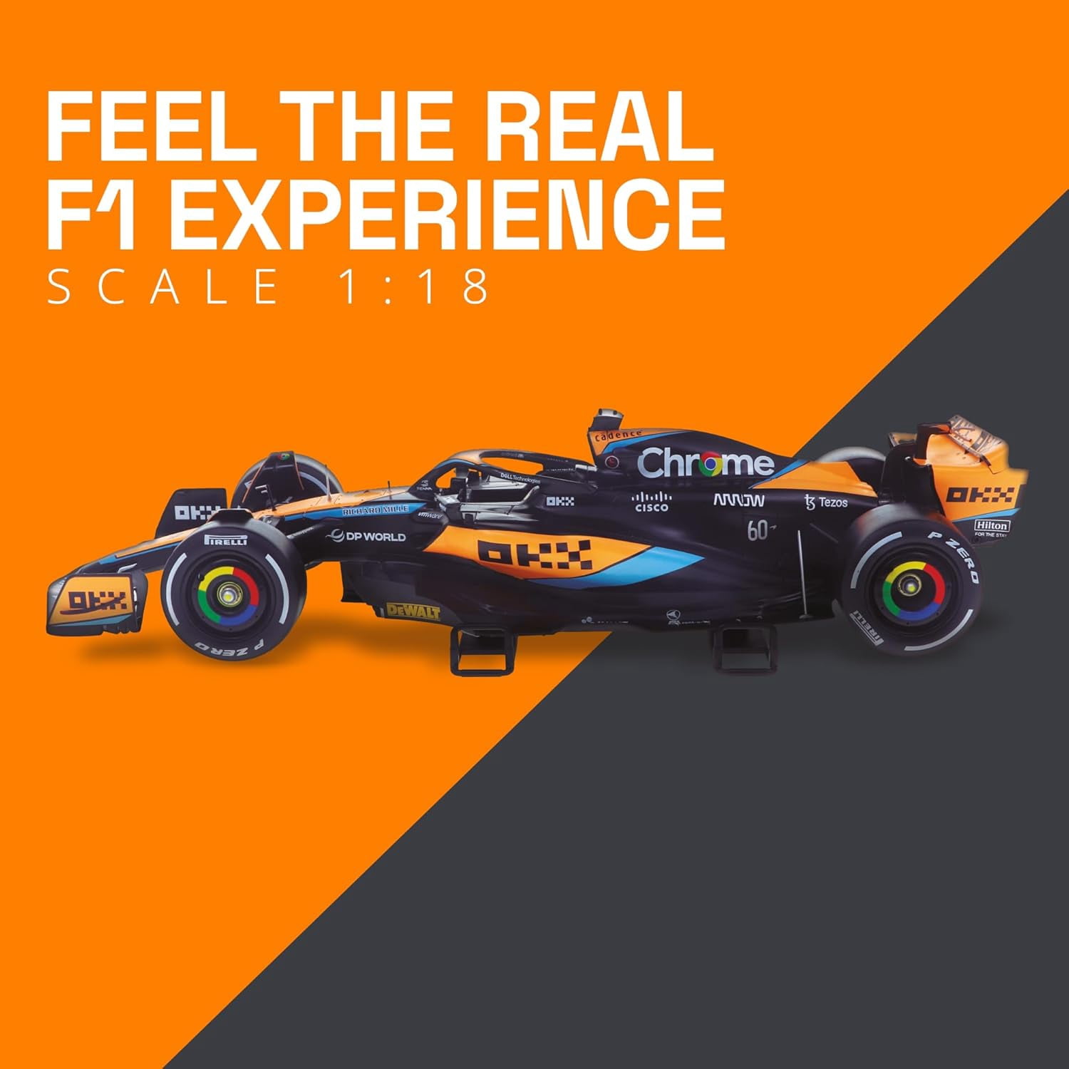 Formula 1 MCL60 Model kit - 1:18 Scale Racing F1 MCL60 Model Inspired by Lando Norris & Oscar Piastri l Building kit, Collectible diecast, 140 Pieces