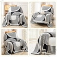 thumbnail image 2 of Boho Chenille Couch Cover with Tassels, Bohemian Sofa Cover for 1 Cushion Couch, Armchair, Chair, 1 Seater (71" x 91", Black), 2 of 12