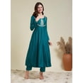 thumbnail image 3 of MOKOSH Women's Silk Anarkali & Pant with Dupatta Set - Indian Ethnic Traditional Wear Anarkali Kurta Set, 3 of 8