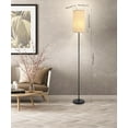 thumbnail image 2 of Floor Lamp for Living Room Farmhouse Rattan Floor lamp Modern Standing lamp with HandWorked Rattan Shade Tall Lamp with Foot Switch, 2 of 7
