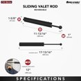thumbnail image 2 of Rev-A-Shelf 6Inch Extending Metal Closet Valet Clothes Rod Chrome CVL-12-CR, 2 of 8