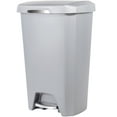 thumbnail image 2 of (2 pack) Hefty Kitchen Trash Can, 12.1 Gallon Plastic Step Garbage Bin with Soft Close Foot Pedal Lid, Gray, 2 of 8
