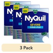 (3 pack) Vicks NyQuil Severe Cold & Flu Liquicaps, Nighttime Cold & Flu Medicine for Adults, 24 Count