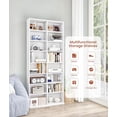 thumbnail image 5 of DVD Tower Storage Rack, 16-Shelf Media Storage Shelves with Adjustable Shelves 8-Tier DVD Stand Tower for Living Room Home Office, 5 of 14