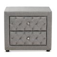 thumbnail image 3 of Baxton Studio Lepine 2-Drawer Tufted Fabric and Wood Nightstand in Gray, 3 of 8
