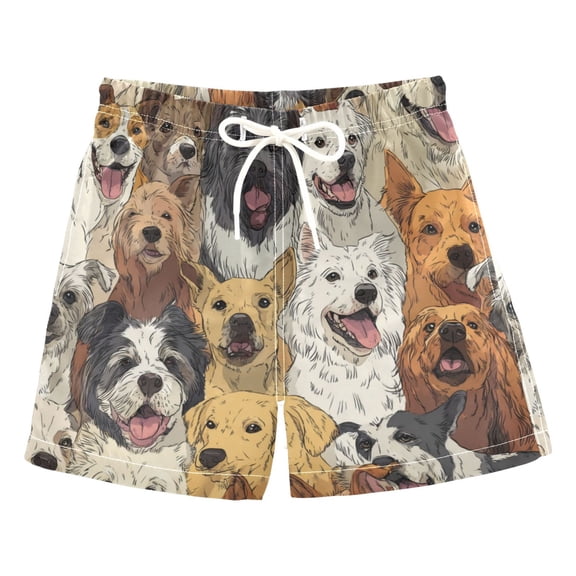 Kids' Beach Pants Comfortable Swim Trunks A Large Group Of Dogs Shorts for Pool Vacation and Lounge Wear 2T