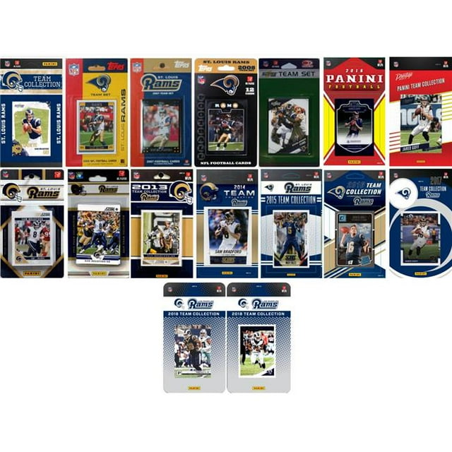 C&I Collectables RAMS1618TS NFL Los Angeles Rams 16 Different Licensed Trading Card Team Sets