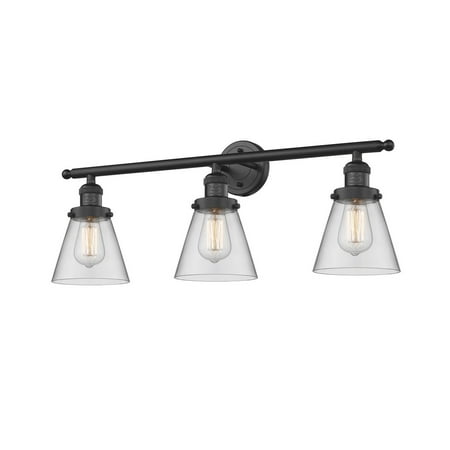 

Innovations 3-LT LED Small Cone 30 Bathroom Fixture - Matte Black - 205-BK-G62-LED
