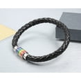 thumbnail image 3 of Rainbow LGBT Bisexual Asexual Transgender Lesbian Fashion Bracelet Leather Unisex Gay, 3 of 6