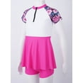 thumbnail image 5 of CHICTRY Kids Girls 2Pcs Short Sleeve Rashguard Dress with Shorts Swimsuit Bathing Suit Beachwear Rose Red 14, 5 of 7