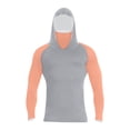 thumbnail image 2 of Men's UPF 50+ Hooded Sun Shirt, Lightweight Long Sleeve Fishing Shirt with Hood, Quick-Dry Rash Guard Sun Protective Shirt for Hiking, Beach, and Outdoor Activities Grey XL, 2 of 4