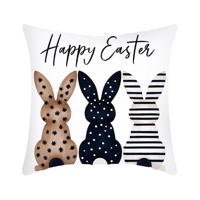 SIYTUAU Easter Pattern Pillowcase With Hidden Zipper For Spring Holiday Home Decor Bedroom And Living Room Made Of Nylon And Spandex A