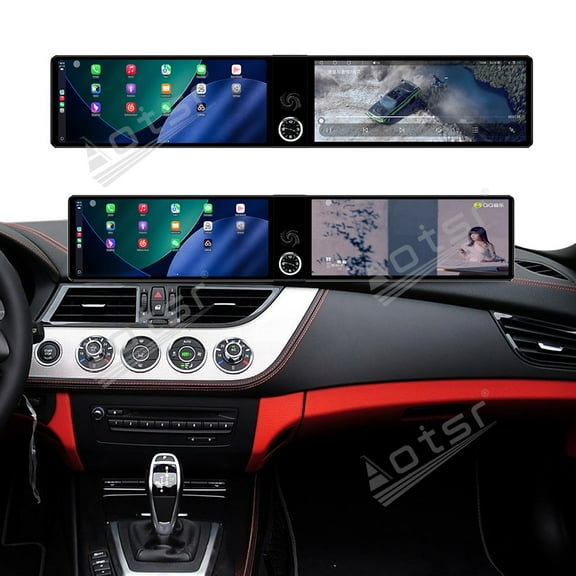 Aotsr Dual 12.3 inch Screen Carplay Android 14 Car GPS Navigation for BMW Z4 2009-2017 NBT Head Unit Multimedia Player Car Radio
