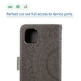 thumbnail image 6 of Allytech Embossed Mandala PU Leather Case for iPhone 13 Pro 2021(6.1"), Slim Soft TPU Bumper Anti-Scratch Flip Kickstand Detachable Lanyard Wallet Protective Case for iPhone 13 Pro, Gray, 6 of 6