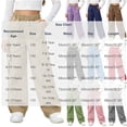 thumbnail image 2 of Mitankcoo Girls Cargo Pants Elastic Waist Wide Leg Multi Pockets Loose Casual Trousers for Kids School Daily 5-15Y, 2 of 8
