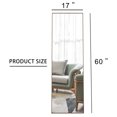 thumbnail image 7 of 60''x17''Square Shaped Full Length Mirror, Full Body Floor Mirror Standing Hanging or Leaning Wall, Arch Wall Mirror with Stand Metal Support for Bedroom Cloakroom, Brown, 7 of 7