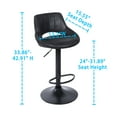 thumbnail image 6 of Art Leon Set Of 4 Swivel Bar Stools Faux Leather Height Adjustable Black, 6 of 7
