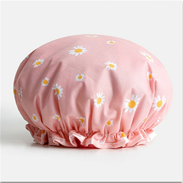Shower Cap, Shower Caps for Women, Double Waterproof Layers Bathing Shower Hat Hair Protection EVA Shower Caps Reusable