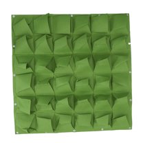 Sparsain 36 Pockets Wall Mounted Planting Bag Creative Non-Woven Green Self Watering Planter Wall Planter Pot Storage Bag Hanger for Outdoor Indoor Vegetables Flowers Growing (Green)