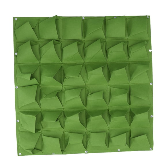 Sparsain 36 Pockets Wall Mounted Planting Bag Creative Non-Woven Green Self Watering Planter Wall Planter Pot Storage Bag Hanger for Outdoor Indoor Vegetables Flowers Growing (Green)