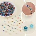 thumbnail image 3 of 750 cuentas de vidrio cúbicas de 4 mm, 15 colores, facetadas y cuadradas con agujero, chapadas en color AB, accesorios para manualidades DIY, 3 of 5