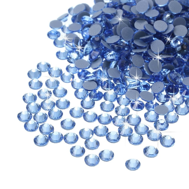 Uxcell 2880 Pcs Hotfix Rhinestones Flatback Crystal Glass Gems SS10 2.9mm Light Blue