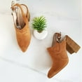 thumbnail image 2 of Shellys London Donna Tan Suede Pointed Toe Slingback Mule High Heel Pump Booties, 2 of 3