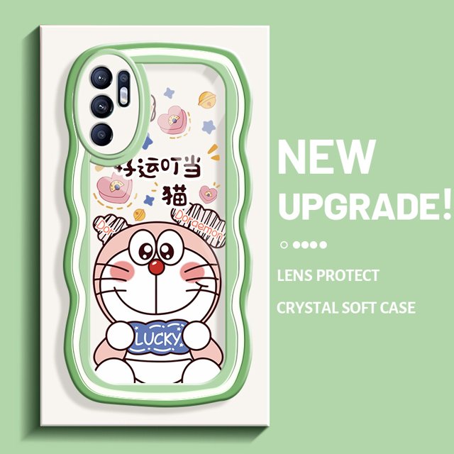 Funda de teléfono para OPPO Reno 6g funda protectora Gel de sílice dibujos animados Lucky Doraemon nuevo diseño HP Color onda borde caso suave transparente funda Softcase carcasa de cámara a prueba de