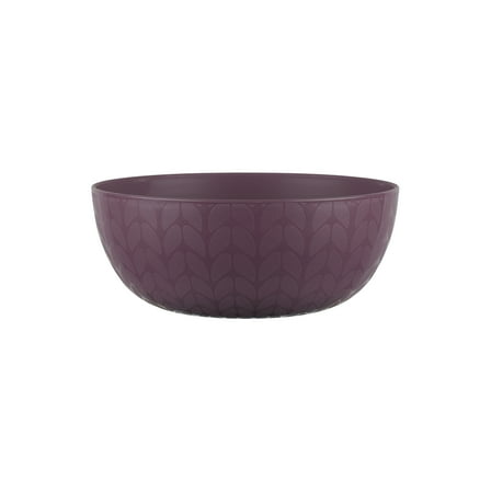 Mainstays - Purple Round Plastic Cereal Bowl, Interwoven Braided Etched, 38-Ounce
