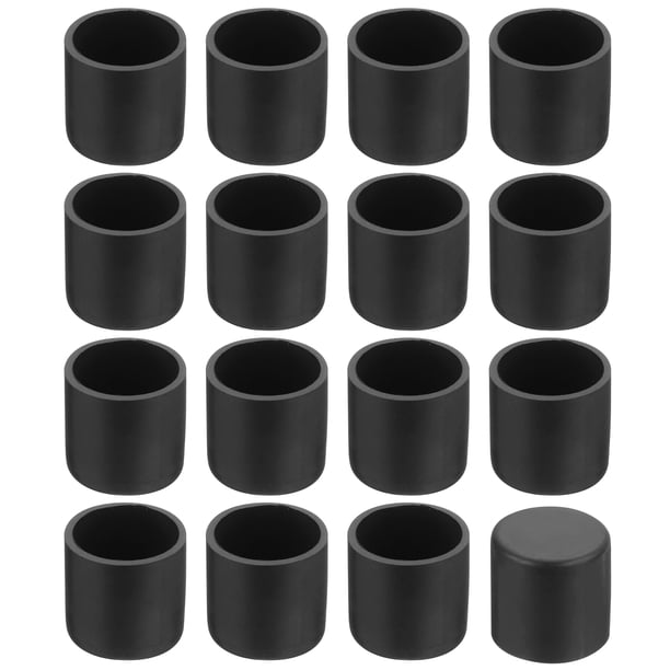 Uxcell 48Pack Tapas de patas de silla, 19mm (3/4 pulgadas) sin marcas, protectores de piso para patas de silla antideslizantes, Negro