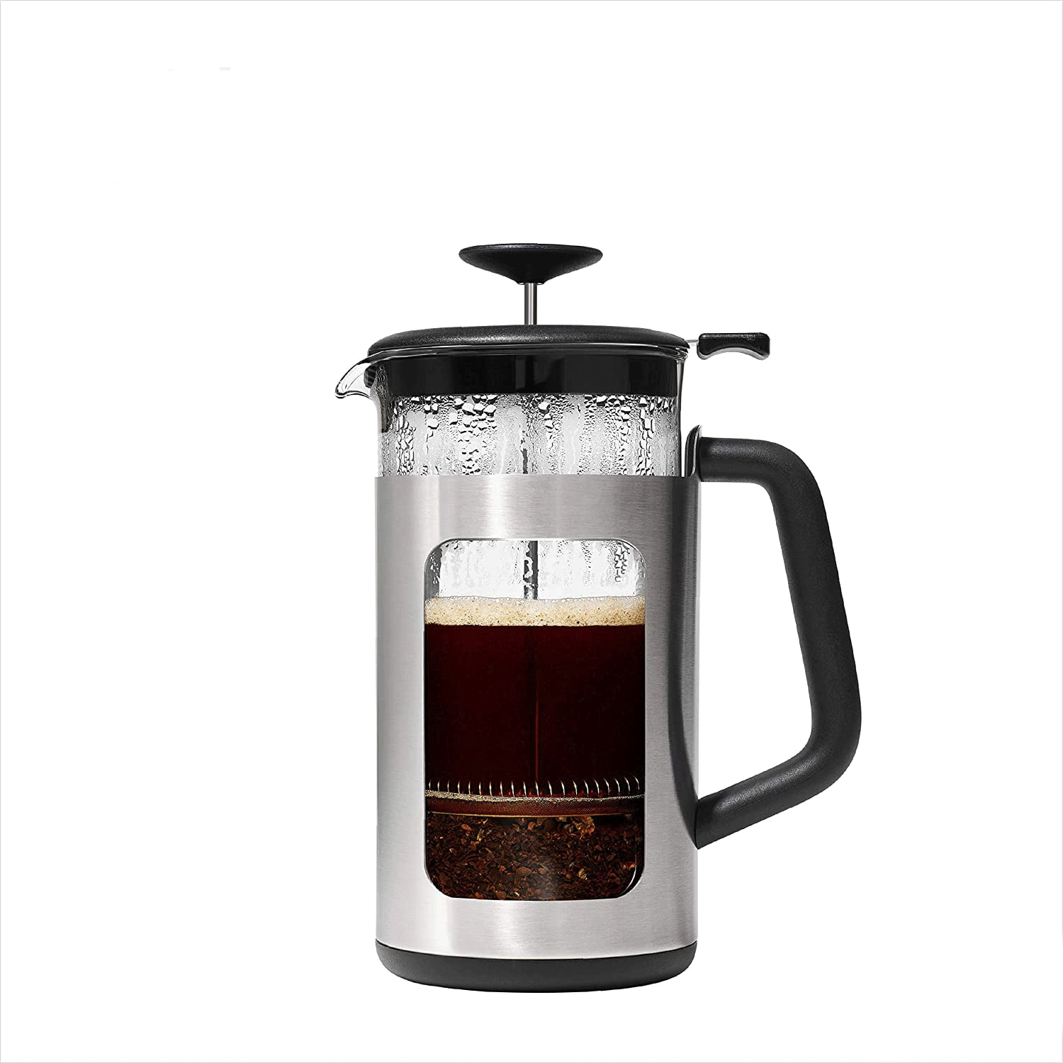 8 Cup,Silver/Black OXO 11108600 Brew Easy Clean French Press Coffee Maker 