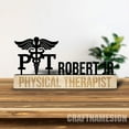 thumbnail image 5 of Craftnamesign Custom Doctor Therapy Wooden Desk Name Plate, Physical Therapist Metal Nameplate, 5 of 5