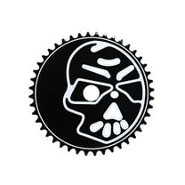Lowrider Steel Bicycle Sprocket Skull 1/2X1/8X44T Black/WH. Bike Part, Bicycle Part, Bike Accessory, Bicycle Accessory