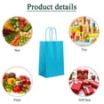 thumbnail image 3 of IN-JOOYAA Gift Bags Mini Small Kraft Paper Gift Bags with Handles 25 Pcs (Teal blue, 4.7 x 2.4 x 6 in), 3 of 5