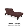 DHP Dexter Futon & Lounger, Convertible Sofa Bed & Couch, Berry