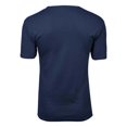 thumbnail image 2 of Tee Jays - Camiseta básica de manga corta con cuello redondo para hombre - 100% Algodón ringspun combed interlock (Azul Marino), 2 of 3