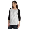 thumbnail image 4 of Inkmeso T-Shirt Raglan à Blocs de Couleur pour Femmes à Manches Trois-Quarts, T-Shirt de Baseball, Haut de Maillot de Sport Décontracté, 4 of 8