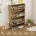 thumbnail image 6 of Fiogmub Shoe Cabinet with 3 Flip Drawers, Freestanding Shoe Storage Cabinet, Narrow Shoe Rack Organizer for Entryway, 6 of 9