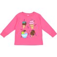 thumbnail image 3 of Inktastic Ice Cream with Patterns Boys or Girls Long Sleeve Toddler T-Shirt, 3 of 5