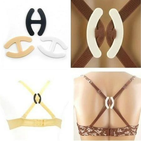 

10Pcs Webbing Bra Buckles Shadow-Shaped Underwear Fasteners Bra Clips Strap Holders