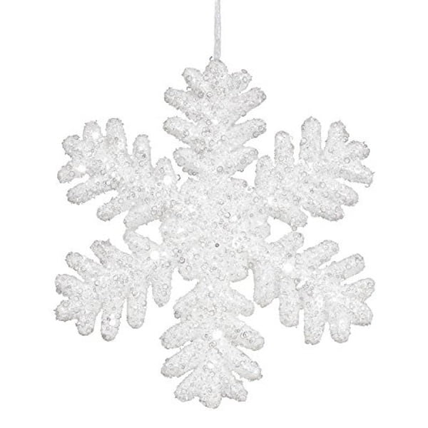 Vickerman 13.75" Ornement de Noël de Paillettes de Styromousse Blanche