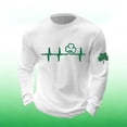 thumbnail image 2 of CONZONE St. Patrick's Day Men's T-Shirts Long Sleeve T Shirts for Men Casual Crew Neck Green Clover Embroidery Lightweight Tees Soft Cozy Athletic Tops, 2 of 4