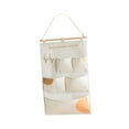 thumbnail image 4 of Bolsas de almacenamiento para colgar sobre la puerta, de lona, ​​con ganchos, impermeables. 5 bolsillos color caqui, 4 of 9