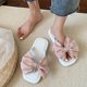 thumbnail image 4 of Zapatillas con lazo de verano para mujer, zapatillas planas con punta abierta de PVC, cómodas y gruesas, color blanco, talla 36 o 37, 4 of 8
