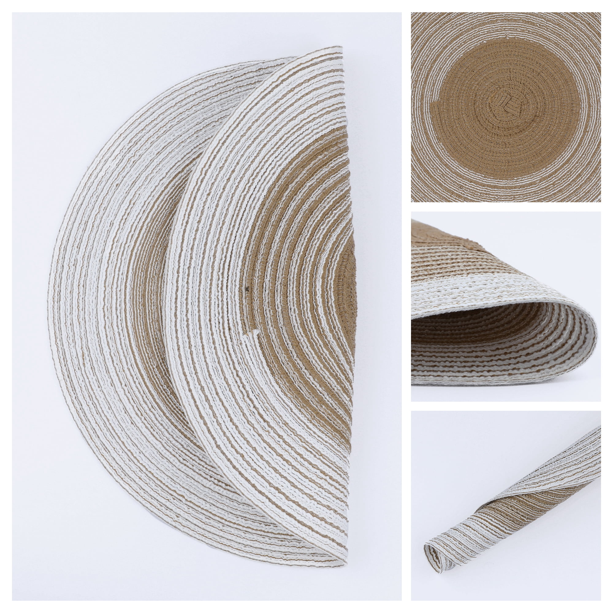 Unique Bargains Set of 6 Rattan Placemats for Dining Table Coffee